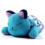 Chat kawai japonais bleu - forme coussin de tte