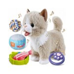 Chat en peluche interactif t�l�command� avec accessoires? tr�s r�aliste - chaton interactif avec sons ...