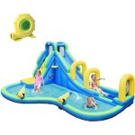 Dreamade chteau gonflable pour enfants avec souffleur 680w aire de jeux gonflable avec toboggan & mur ...
