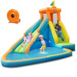 Ch�teau gonflable pour enfants dreamade - toboggan mur d?escalade piscine - charge 90kg