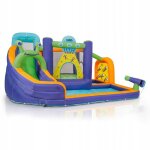 Ch�teau gonflable pour enfants kindi aire de jeux avec toboggan canon � eau et souffleur