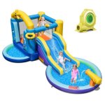 Dreamade chteau gonflable enfants sur thme mer parc aquatique avec toboggan 2 piscines trampoline canon ...