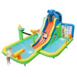 Costway 9 en 1 ch�teau gonflable en forme �l�phant avec toboggan & mur descalade pour enfants 378 x 469 ...