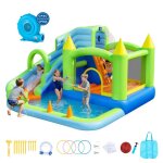 Ch�teau gonflable - vevor - aire de jeux gonflable avec toboggan aquatique piscine zone de saut 344x374x213 ...