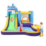 Ch�teau gonflable xxl th�me requin pour enfant multifonctionnel souffleur 550w toboggan zone de saut ...