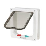 Chati�re intelligente chat porte verrouillable petit porte chien pour animal de compagnie blanc m