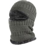 Chaud cagoule tricot� hiver unisexe coupe - vent bonnet cagoule avec cache - cou doubl� polaire masque ...