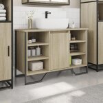 (vente chaude)meuble - lavabo de salle de bain cabinet sous �vierjills meuble wc ch�ne sonoma 91x35x60 ...