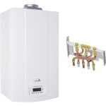 Chaudire gaz basnox luna st blue chappe 24 kw - solaire - dir 92 / 42 / ce - standard - chemine complte ...