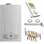 Chaudire gaz condensation initia + compact chappe 25 kw complte (ventouse + douilles + dosseret) avec ...