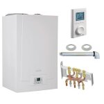Chaudi�re gaz condensation mpx bic de dietrich 33 kw compl�te (dosseret + douilles + ventouse) avec thermostat ...
