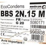 Chaudiere gaz ventouse 15kw ecocondens bbs 2n. 15 m