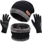 Chaufant 3 pcs ensemble de bonnet tricot gant tactile et Écharpe de doublure ?polaire hiver beanie bonnet ... Chaufant 3 pcs ensemble de bonnet tricot gant tactile et Écharpe de doublure ?polaire hiver beanie bonnet ...