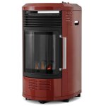 Chauffage dappoint  gaz volga rouge brique - favex - effet feu de chemine - 6 puissances de chauffe ...