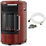 Chauffage dappoint gaz volga rouge brique - favex - effet feu de chemine - livr avec tuyau et dtendeur ...