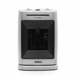 Chauffage cramique pivotant kekai - little silver - 1500w - blanc / gris - 20x15x30 cm