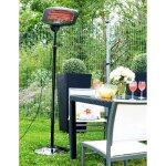Chauffage d?ext�rieur - radiant sur pied - 3 niveaux de chaleur - ipx4 - hauteur r�glable