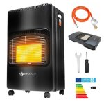 Chauffage au gaz - eurocatch - eurocatch - 4200 w - noir - mobile avec tuyau et rgulateur