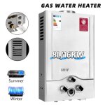 Chauffe - eau 8l - chauffe - eau � gaz instantan� 16 kw - inoxy - temp�rature leau r�glable - chauffe ...