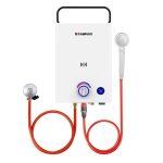 Chauffe - eau � gaz 10 litres avec poign�e r�glable sur 3 niveaux camplux f10 pour douche ext�rieure ...