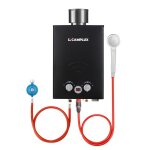 Chauffe - eau  gaz  camplux bw158bc - de 6 litres avec couvercle de pluie propane ou butane 12kw noir ...