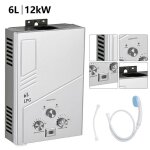 Chauffe - eau � gaz instantan� 6l / 12 kw - fixation murale chauffe - eau � gaz - temp�rature leau r�glable ...