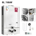 Chauffe - eau � gaz instantan� - inoxy chauffe - eau - 8l 16 kw - temp�rature leau r�glable - led - chauffe ...