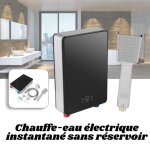 Chauffe - eau instantan� �lectrique aramox - 6500w - noir - pommeau de douche - mural - vertical