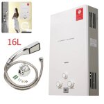 Chauffe - eau instantan� � gaz propane 16l 32kw - chaudi�re domestique pour maison et camping avec kit ...