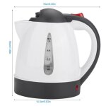 Bouilloire de voyage - bouilloire de voiture - noir - 250 watt - 1000 ml - prise allume - cigare