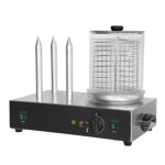 Chauffe hot dog �lectrique 3 plots inox - 0. 7 kw - 230v - bol � saucisses 200 mm