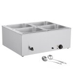 Chauffe - plat �lectrique - duoku - m - 1222 - 1500 w - acier inoxydable - 4 bacs 1 / 2