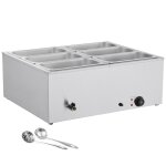 Chauffe - plat �lectrique - duoku - m - 1323 - 1500w - acier inoxydable - 6 bacs 1 / 3