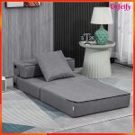 Chauffeuse convertible - akozon - 9636 - tissu gris - matelas mousse 15 cm - coussin d�houssable