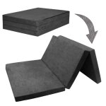 Chauffeuse couchage dappoint - gris - 2 places - matelas pliant - dhoussable - confort ferme
