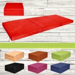 Chauffeuse couchage dappoint matelas pliant lit dinvité futon 195x80x9cm rouge Chauffeuse couchage dappoint matelas pliant lit dinvité futon 195x80x9cm rouge