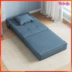 Chauffeuse - lit 1 place - akozon - 12880 - bleu fonc� - matelas mousse 15 cm - d�houssable