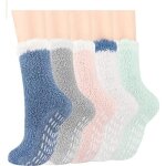 Chaussettes antidrapantes femmes chaussette chaude femme polaires thermique hiver chaudes cadeau femme ...