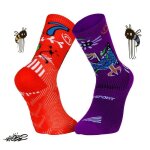 Chaussettes - bv sport - nhobi ultra collector - taille 36 / 38 - ketchup / mayo - trail r�sistantes