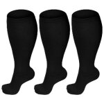 Chaussettes compression 20 - 30 mmhg - 3 paires noir 4xl - bas contention sport voyage grossesse cheville ...