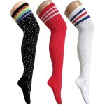 Chaussettes - coton - femmes cuissardes - 3 paires - confortables - pour cosplay et danse