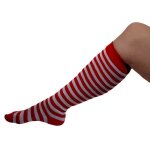 Chaussettes enfant - rayes rouges et blanches - pour dguisement de clown ou pirate - made in usa