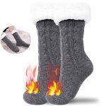 Chaussettes homme - chaudes antidrapantes hiver chaussette pantoufle thermiques polaire 38 - 44(eu)
