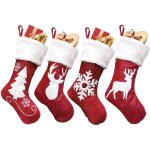 Chaussettes de nol - non spcifi - 4pcs - rouge - dcoration de fte - intrieur