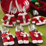 Chaussettes de noelcouverts en argenterie décor de table de noël 6 piècescostume de père noël de poche ... Chaussettes de noelcouverts en argenterie décor de table de noël 6 piècescostume de père noël de poche ...