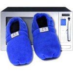 Chaussons chauffants au micro ondes bleus taill?