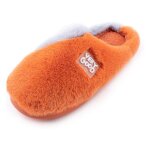 Chaussons hiver femme confortables orange taille 40 - pantoufles int�rieur chaudes semelle pvc antid�rapante ...