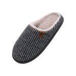 Chaussons hommes pantoufles maison mousse � m�moire de forme coton chauds douillets semelle antid�rapante ...
