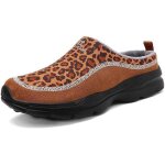 Chaussons sabots l�opard unisexe 46 eu - chaussures dint�rieur et jardin respirantes avec semelle antid�rapant ...