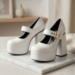 Chaussures - babies - chunky - plateforme - cuir - talon - femme - du 36 au 41